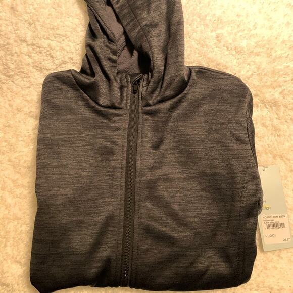 Z by Zella Girls Black Hi-Lo Hooded Track Jacket-L - Picture 2 of 6